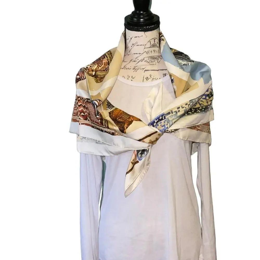 Hermes 100% Silk Scarf Carre Persona by Loic Dubigeon 90cm Square Rare - Picture 9 of 16